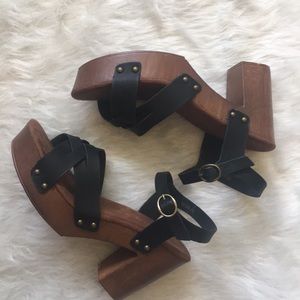 Platform Sandals Black and Brown